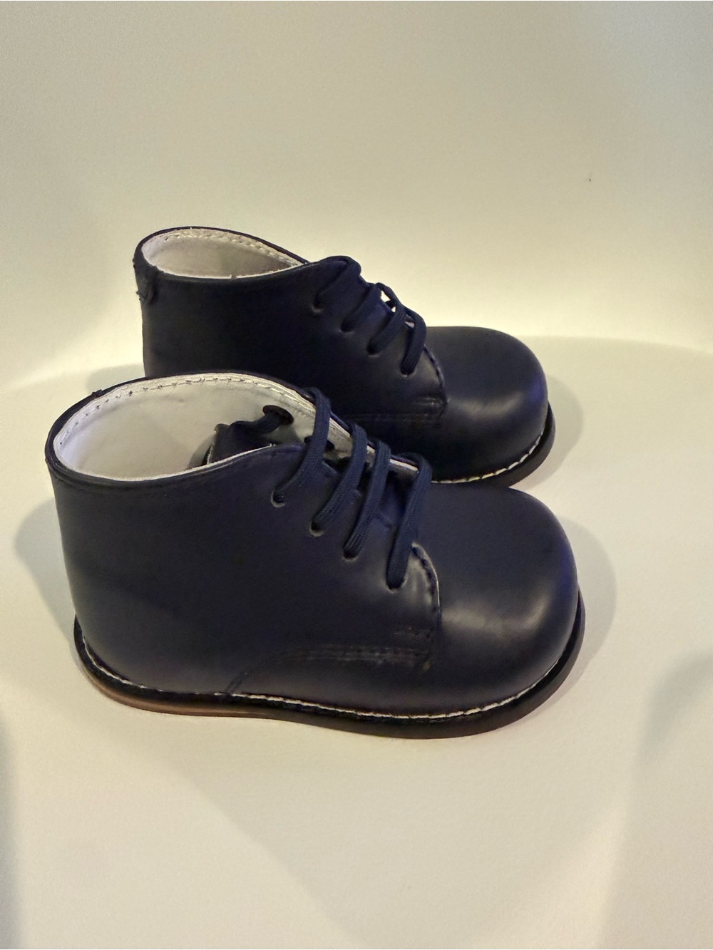 ☀️🌊 Josmo Navy Lace-Up Baby Walking Booties NWT